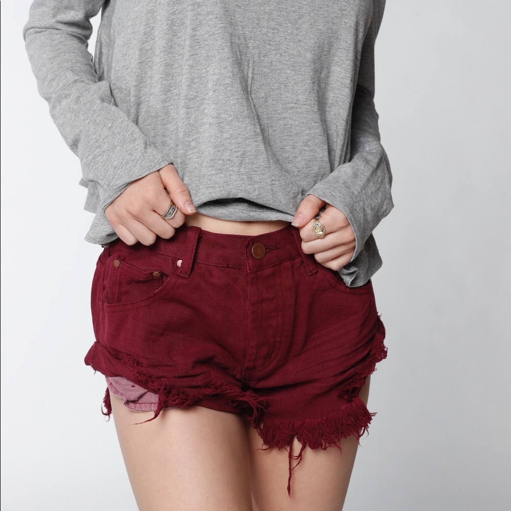 Burgundy shorts